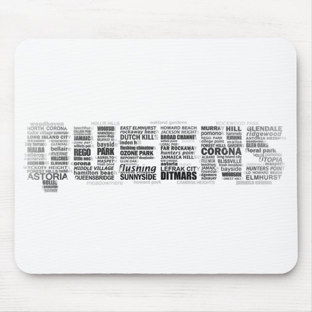 Tipografia Mousepad do Queens New York (Frente)