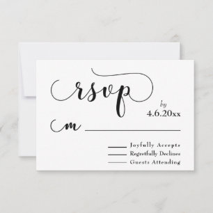 Tipografia negra no Elegante branco, RSVP simples