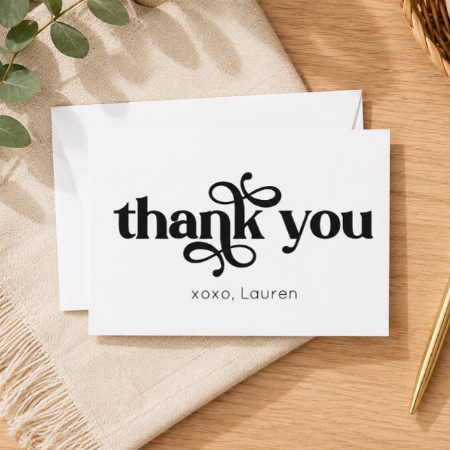 Tipografia Personalizada Agradecimento Plano (Personalized Thank You Card)