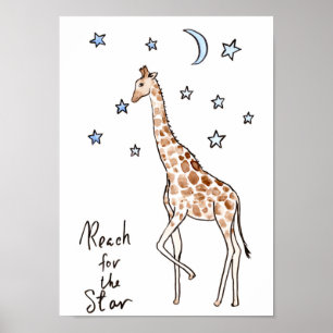 Tipografia "reach for the star" Giraffe Impressão