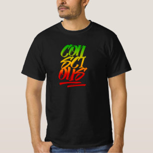 Tipografia Reggae T-Shirt Cores Conscientes de Mas