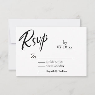 Tipografia RSVP Simples, Elegante, Preto e Branco