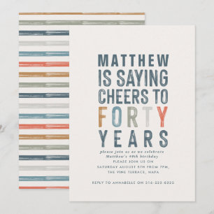 tipografia rústica aniversário de 40 anos modern