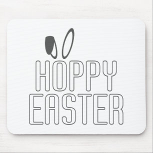 Tipografia Simples de Páscoa de Hoppy  Mousepad