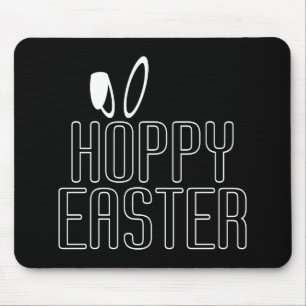 Tipografia Simples de Páscoa Hoppy Pun   Mousepad