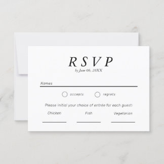 Tipografia Simples de Preto e Branco para RSVP de 