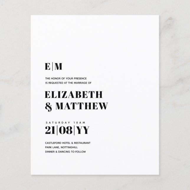 Tipografia Simples Minimalista Elegante Casamento (Frente)