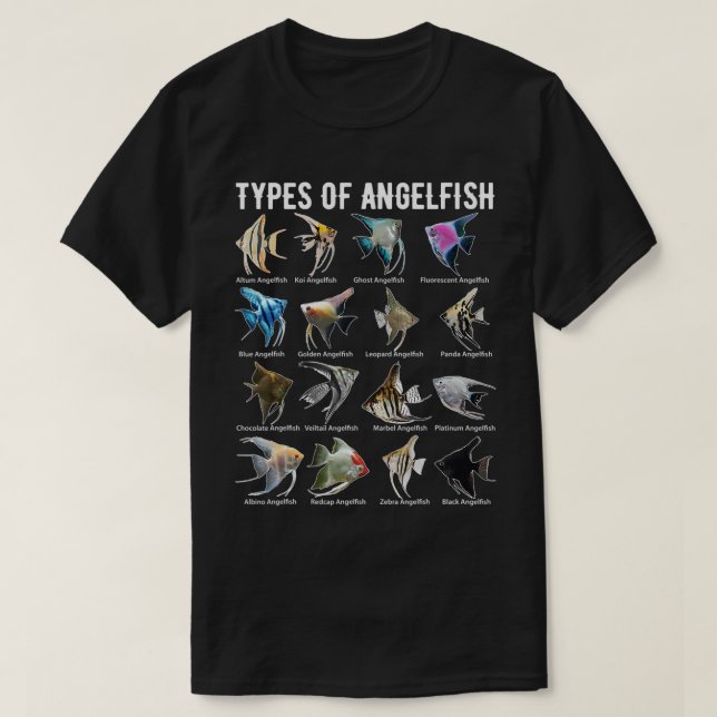 Tipos de Angelfish Camisa Angel Fish Água doce Aq (Frente do Design)