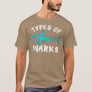 Tipos de Tubarões Camisetas de Biologia Marinha