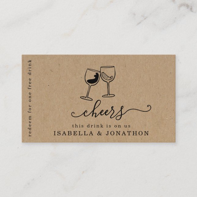 Tíquete de Bebida, Cartão de visita de Voucher de  (Frente)