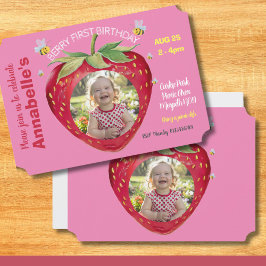 Tíquete de convite de primeiro aniversario Sweet O