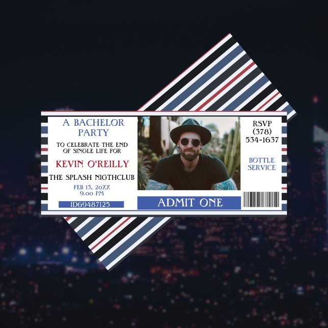 Tíquete de Convite para Fotografias de solteiro ou (Criador carregado)