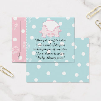 Tíquete de Raffle chá de fraldas/Bebê Rosa Azul