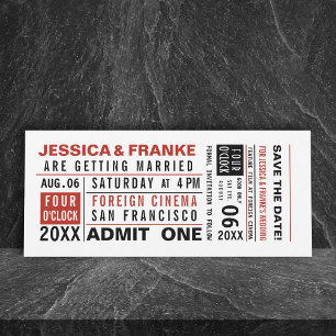 Tíquete de Vintage Salvar Data ou Convite