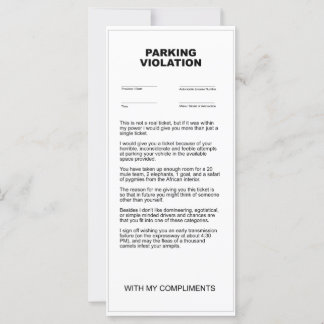 Tíquete de Violação de Estacionamento Falso