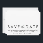 Tíquete Simples de 5" x 7" Salve o Modelo de Data<br><div class="desc">Salve o modelo da placa de data com forma de tíquete. Altere o texto para o seu próprio e clique em "Personalizar" para alterar as fontes,  a cor do texto,  a cor de fundo e adicionar as suas próprias designs ou fotografias. Muito espaço para uma bela foto de noivado!</div>