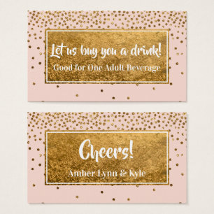 Tíquetes Bebidas com Folha de Ouro Faux Confetti &