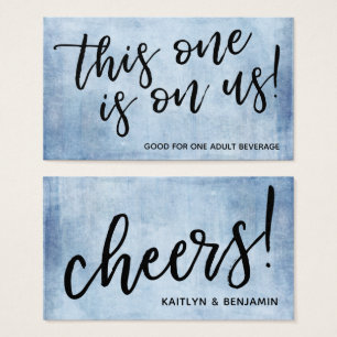 Tíquetes De Bebida Casual Rustic Blue Modern Typog