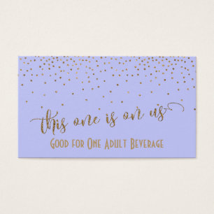 Tíquetes de bebida de lavanda com Confetti Dourado