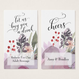 Tíquetes De Bebida Floral Coloridos De Abstrato