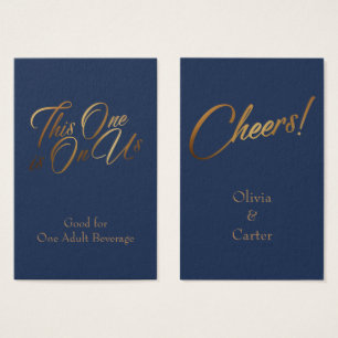 Tíquetes de bebida, Slim, Elegante Script Dourado