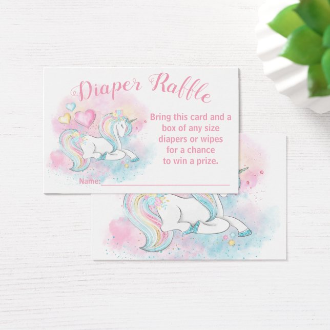 Tíquetes de Fralda Pastel Unicorn Raffle (Mesa)