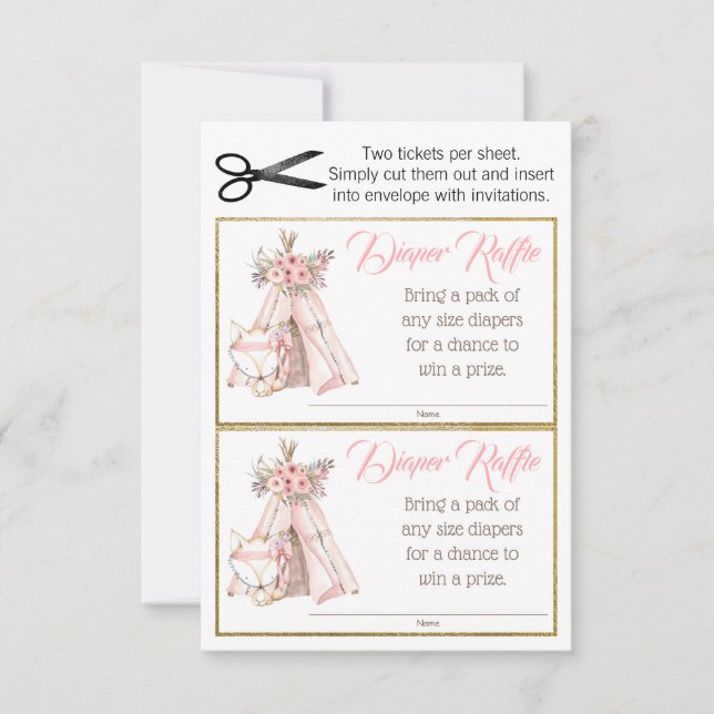 Tíquetes de Fralda Tribal Tee Fox Boho (Frente)