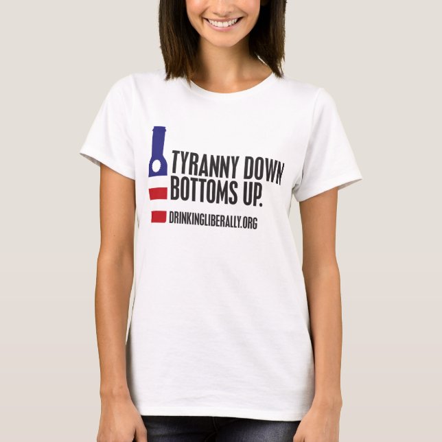 Tirania para baixo Buttoms acima do t-shirt das (Frente)