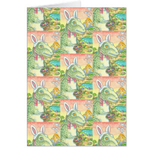 TÍRANNOSAURUS T-REX EASTER BUNNY GREEETING CARTÃO