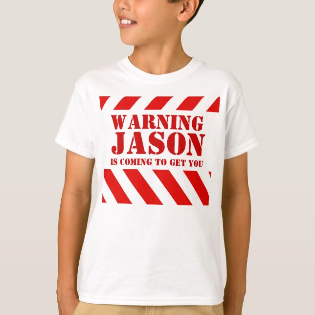 Tiras de aviso para crianças: jason t-shirt (Frente)