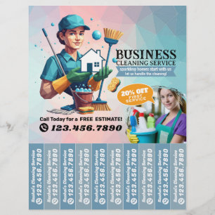 Tiras de rasgo de folheto de serviço de empregada 