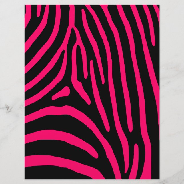 Tiras de Zebra Rosa Quente (Frente)