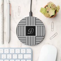 Tiras modernas em preto, branco e cinza - Monogram