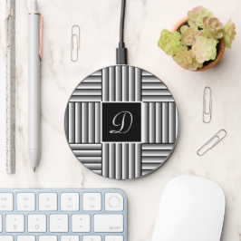 Tiras modernas em preto, branco e cinza - Monogram
