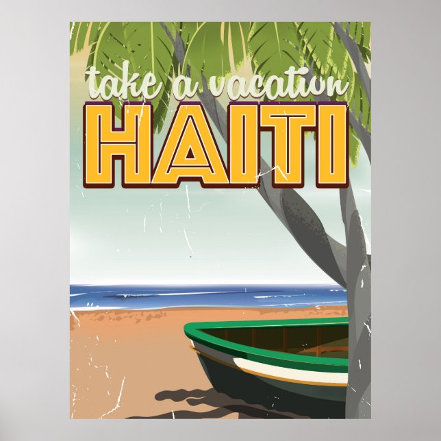 Tire férias ao poster de viagens do Haiti (Frente)
