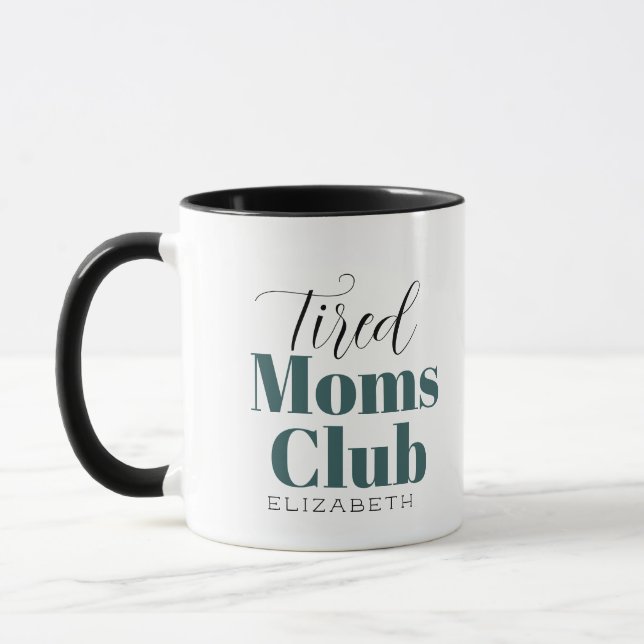 Tired mães Clube Monograma Monograma, caneca de ca (Esquerda)