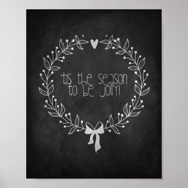 Tis The Season Chalkboard Poster (Frente)