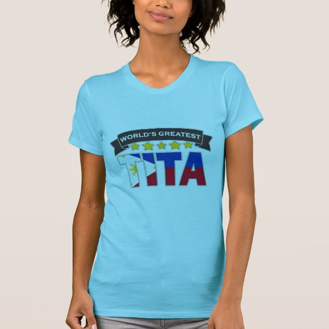 : Tita, Ninang, T-shirt Filipina, Camisa Filipina, (Frente)