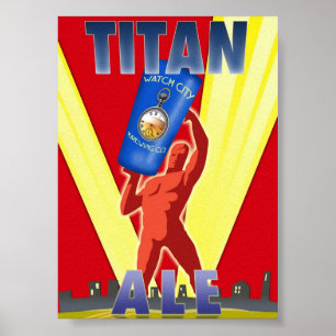 Titan Ale Art Deco Beer Poster