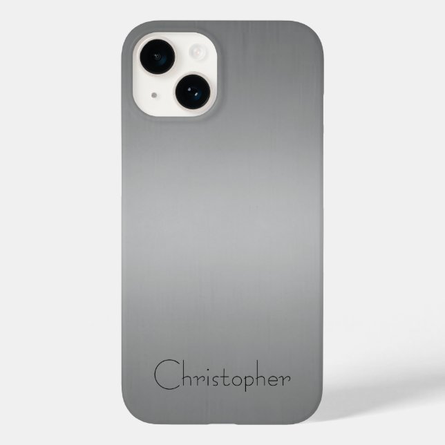Titânio Impressão de aço inoxidável prateado iphon (Verso)