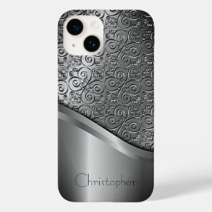 Titânio Prateado Polido Radial Metálico iphone 15