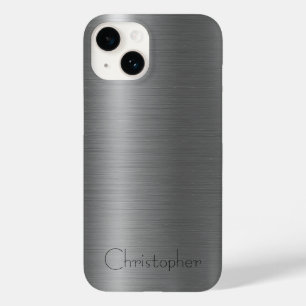 Titânio Silver Stainless Steel Impressão iphone 15