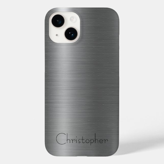 Titânio Silver Stainless Steel Impressão iphone 15 (Verso)