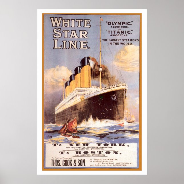 Titanio White Star e Poster vintage de Olimpiadas (Frente)