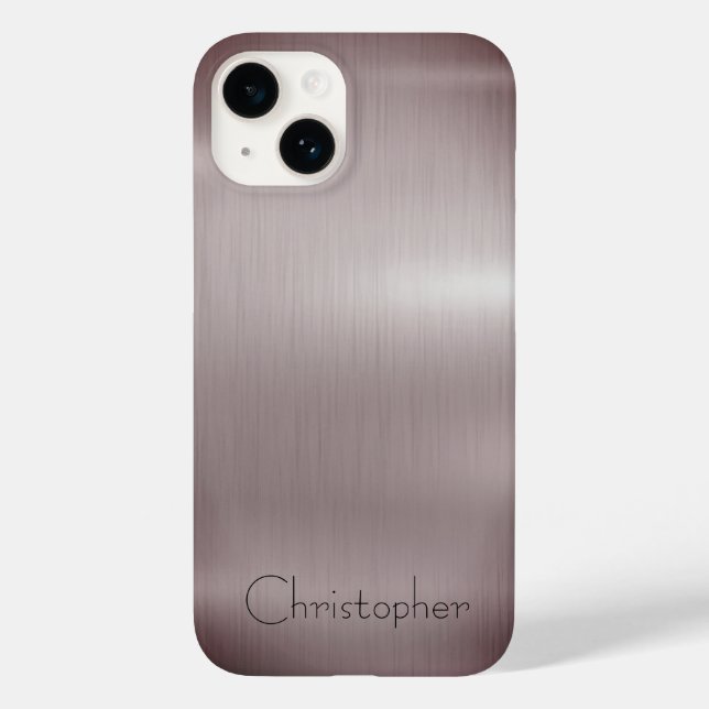 Titanium Brown Stainless Steel Impressão iphone 15 (Verso)