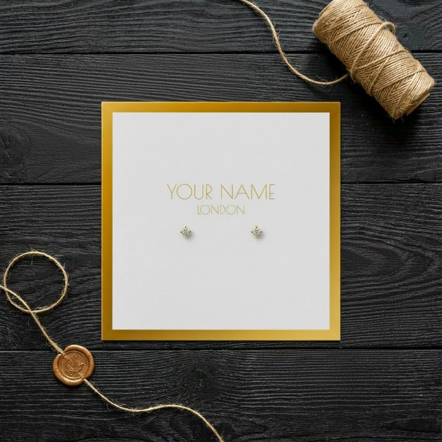 titular Dourado de brincadeira de fronteira (Bold Gold border earring holder.)