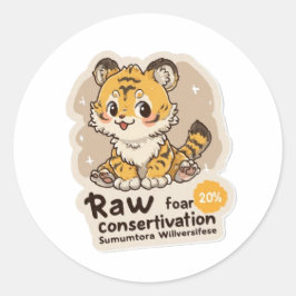 Título: Adesivo de Conservação do Tigre-de-Sumatra