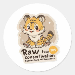 Título: Adesivo de Conservação do Tigre-de-Sumatra