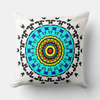 Título: Almofada de Arremesso Floral Mandala Ciano