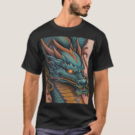 Título: Bold Dragon Graphic Men's Black T-Shirt De